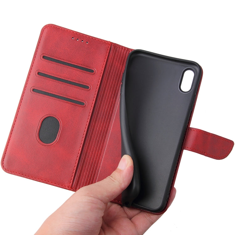 For iPhone XS Max Calf Texture Buckle Horizontal Flip Leather Case with Holder & Card Slots & Wallet