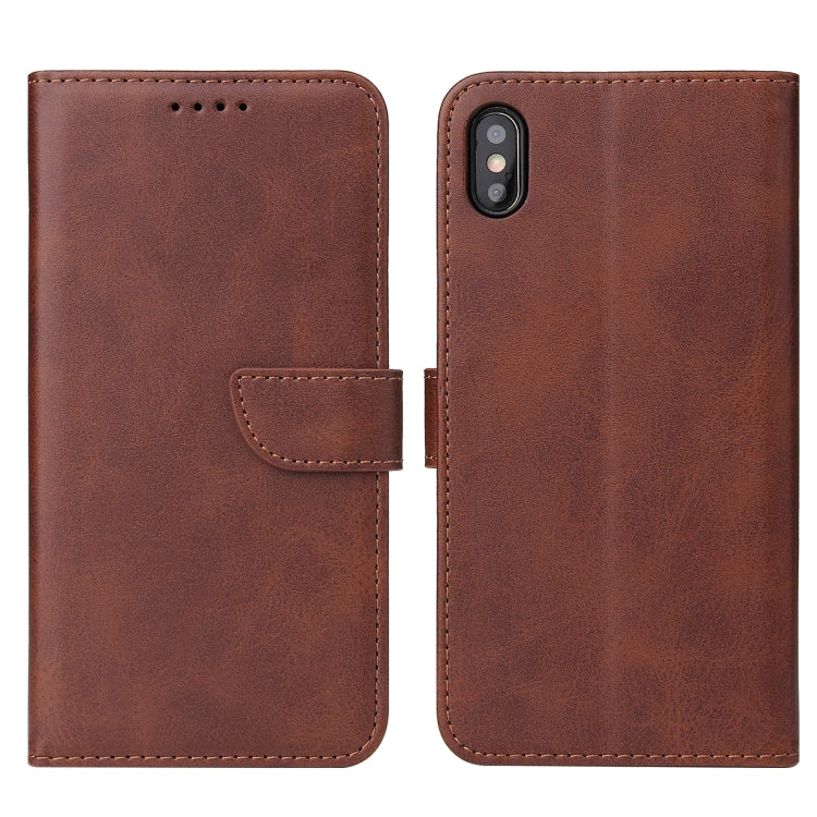 For iPhone XS Max Calf Texture Buckle Horizontal Flip Leather Case with Holder & Card Slots & Wallet
