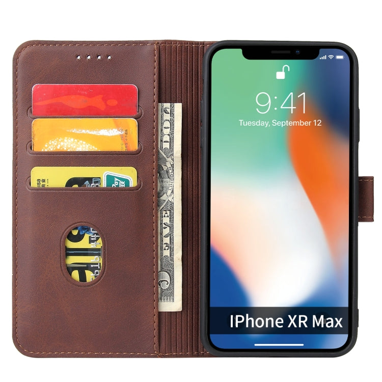 For iPhone XS Max Calf Texture Buckle Horizontal Flip Leather Case with Holder & Card Slots & Wallet