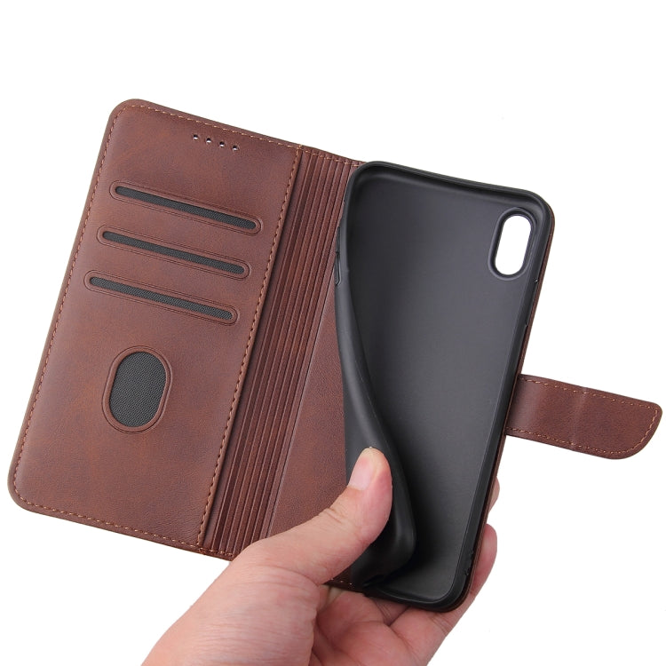 For iPhone XS Max Calf Texture Buckle Horizontal Flip Leather Case with Holder & Card Slots & Wallet