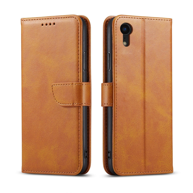 For iPhone XR Calf Texture Buckle Horizontal Flip Leather Case with Holder & Card Slots & Wallet
