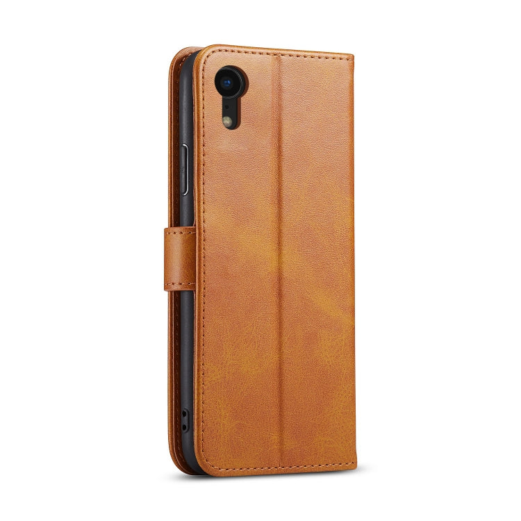 For iPhone XR Calf Texture Buckle Horizontal Flip Leather Case with Holder & Card Slots & Wallet