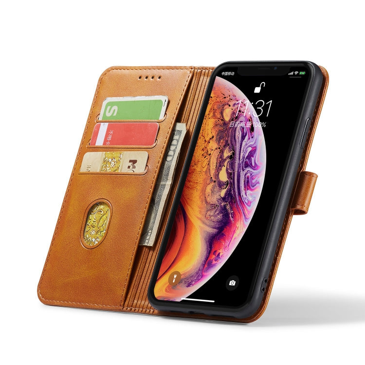 For iPhone XR Calf Texture Buckle Horizontal Flip Leather Case with Holder & Card Slots & Wallet