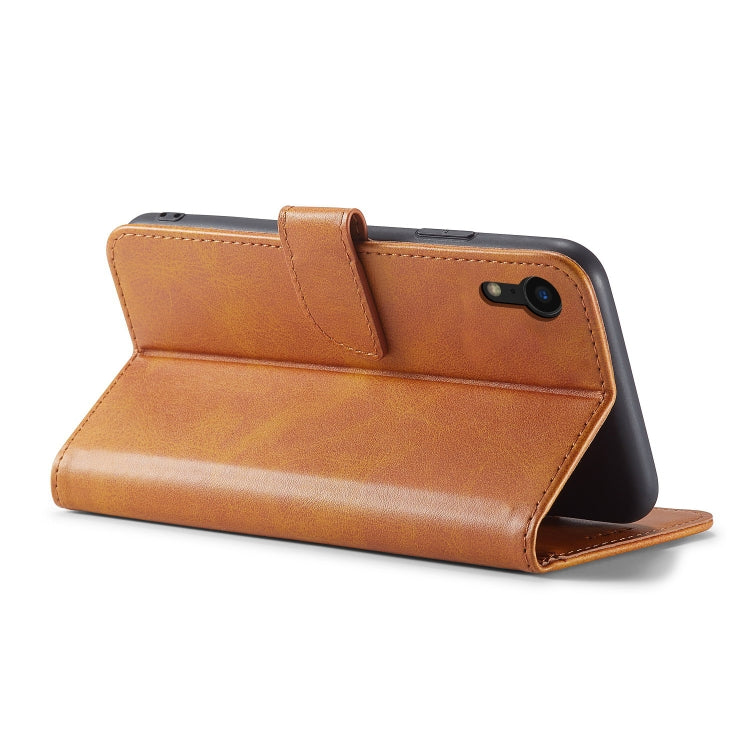 For iPhone XR Calf Texture Buckle Horizontal Flip Leather Case with Holder & Card Slots & Wallet