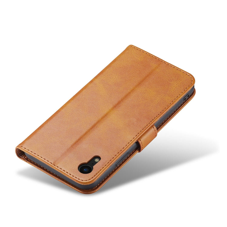 For iPhone XR Calf Texture Buckle Horizontal Flip Leather Case with Holder & Card Slots & Wallet