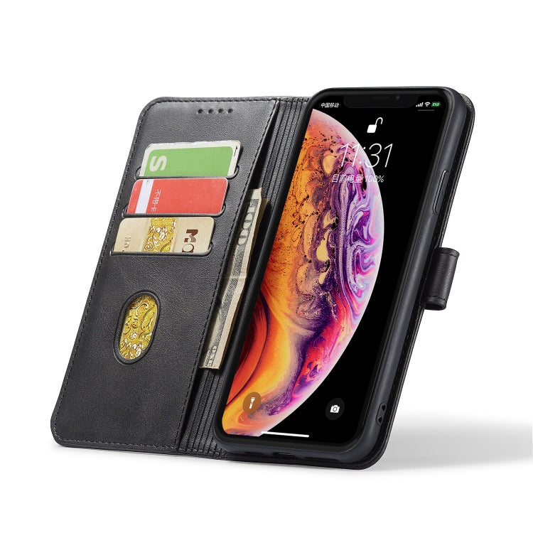 For iPhone XR Calf Texture Buckle Horizontal Flip Leather Case with Holder & Card Slots & Wallet