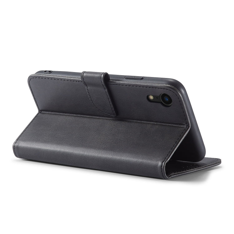 For iPhone XR Calf Texture Buckle Horizontal Flip Leather Case with Holder & Card Slots & Wallet