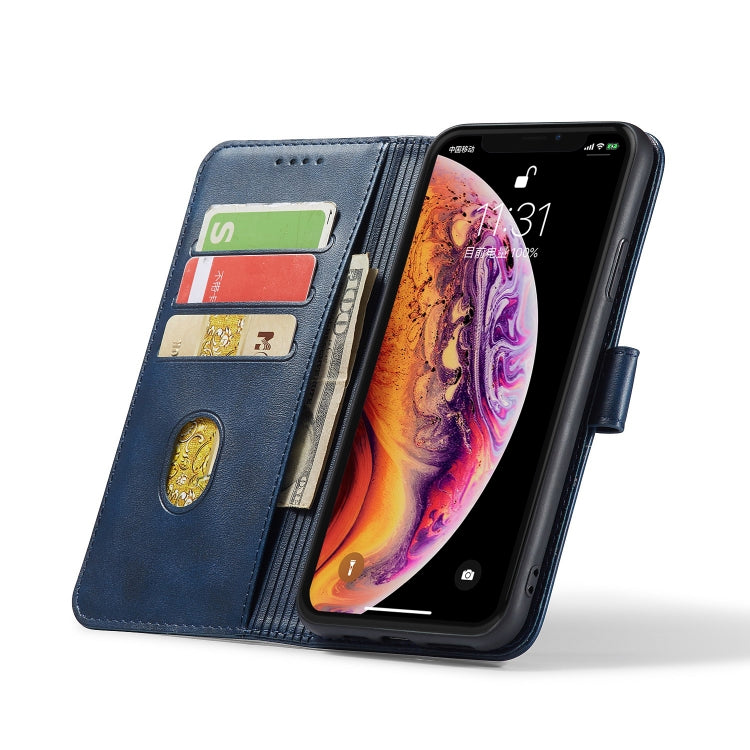 For iPhone XR Calf Texture Buckle Horizontal Flip Leather Case with Holder & Card Slots & Wallet