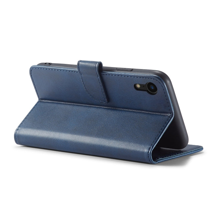For iPhone XR Calf Texture Buckle Horizontal Flip Leather Case with Holder & Card Slots & Wallet