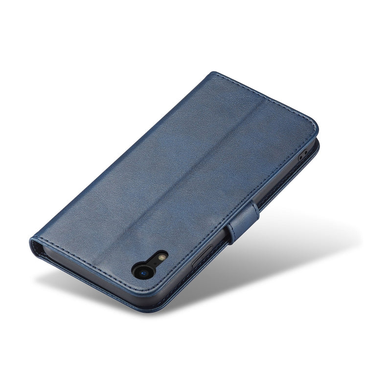 For iPhone XR Calf Texture Buckle Horizontal Flip Leather Case with Holder & Card Slots & Wallet