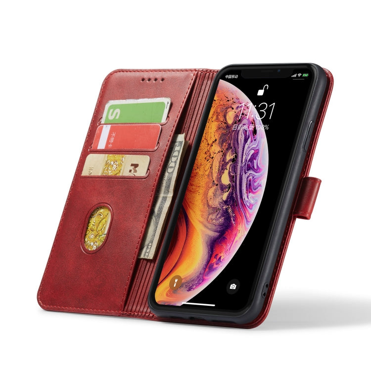 For iPhone XR Calf Texture Buckle Horizontal Flip Leather Case with Holder & Card Slots & Wallet