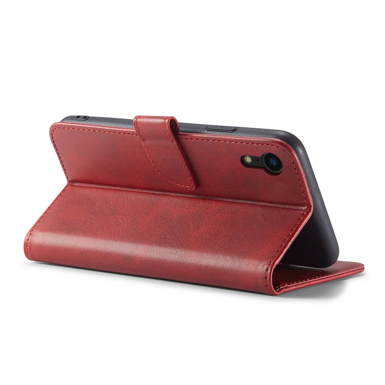 For iPhone XR Calf Texture Buckle Horizontal Flip Leather Case with Holder & Card Slots & Wallet