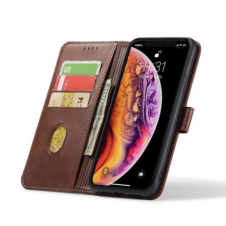 For iPhone XR Calf Texture Buckle Horizontal Flip Leather Case with Holder & Card Slots & Wallet