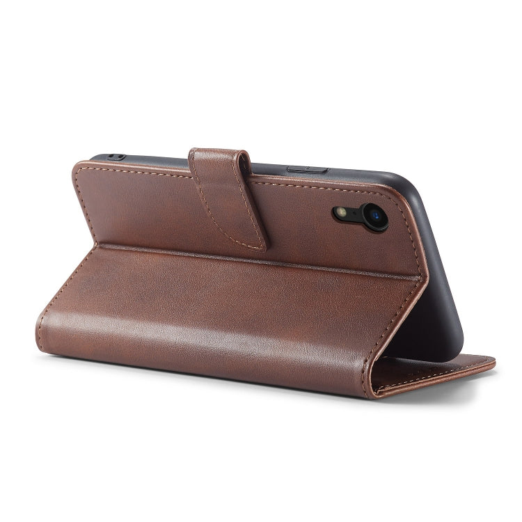 For iPhone XR Calf Texture Buckle Horizontal Flip Leather Case with Holder & Card Slots & Wallet