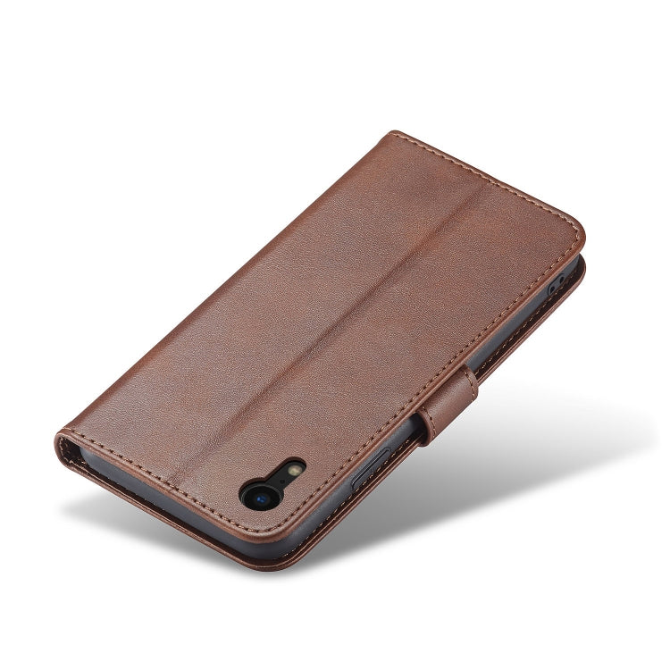 For iPhone XR Calf Texture Buckle Horizontal Flip Leather Case with Holder & Card Slots & Wallet