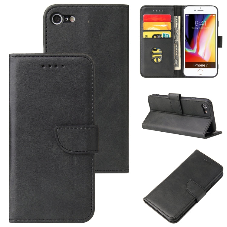 For iPhone SE 2022 / SE 2020 / 8 / 7 Calf Texture Buckle Horizontal Flip Leather Case with Holder & Card Slots & Wallet