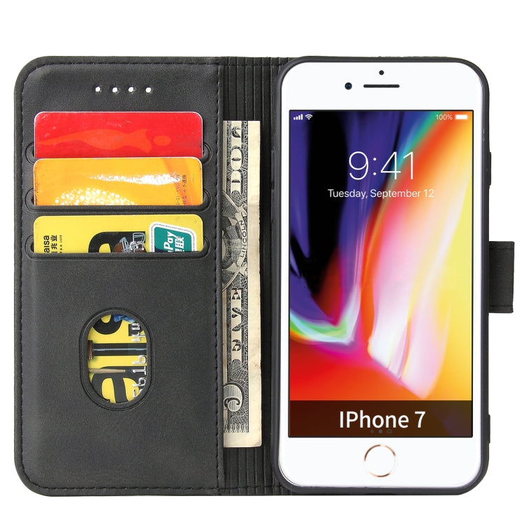 For iPhone SE 2022 / SE 2020 / 8 / 7 Calf Texture Buckle Horizontal Flip Leather Case with Holder & Card Slots & Wallet