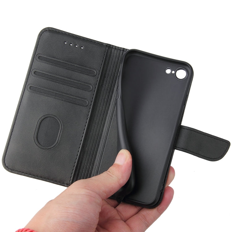 For iPhone SE 2022 / SE 2020 / 8 / 7 Calf Texture Buckle Horizontal Flip Leather Case with Holder & Card Slots & Wallet
