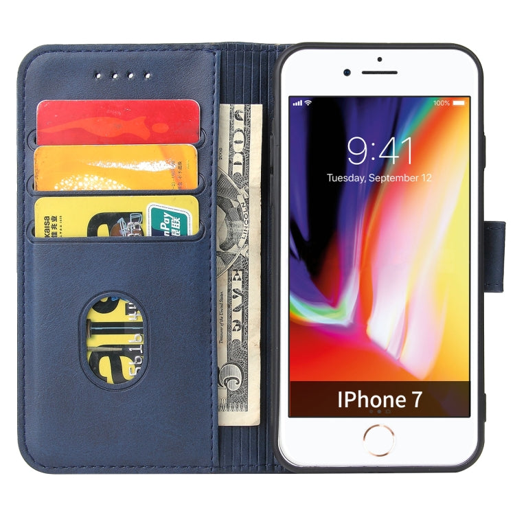 For iPhone SE 2022 / SE 2020 / 8 / 7 Calf Texture Buckle Horizontal Flip Leather Case with Holder & Card Slots & Wallet
