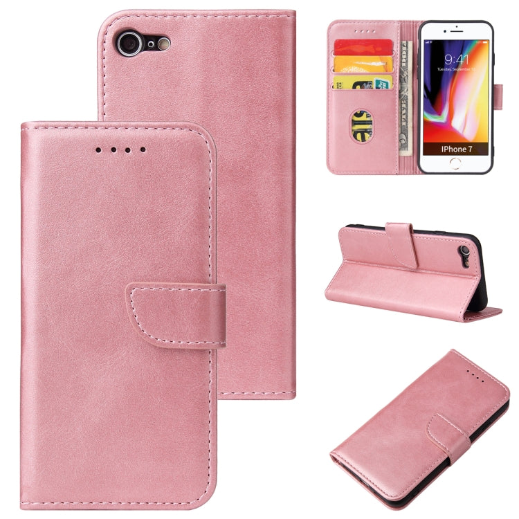 For iPhone SE 2022 / SE 2020 / 8 / 7 Calf Texture Buckle Horizontal Flip Leather Case with Holder & Card Slots & Wallet