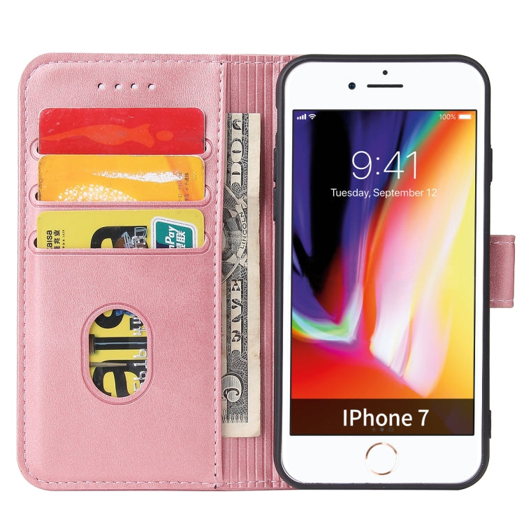 For iPhone SE 2022 / SE 2020 / 8 / 7 Calf Texture Buckle Horizontal Flip Leather Case with Holder & Card Slots & Wallet
