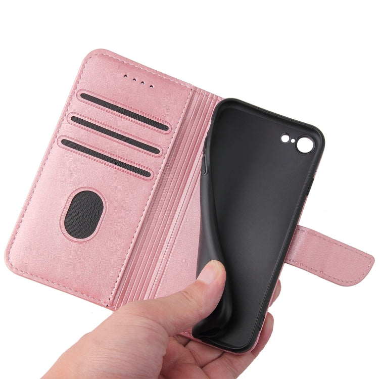 For iPhone SE 2022 / SE 2020 / 8 / 7 Calf Texture Buckle Horizontal Flip Leather Case with Holder & Card Slots & Wallet