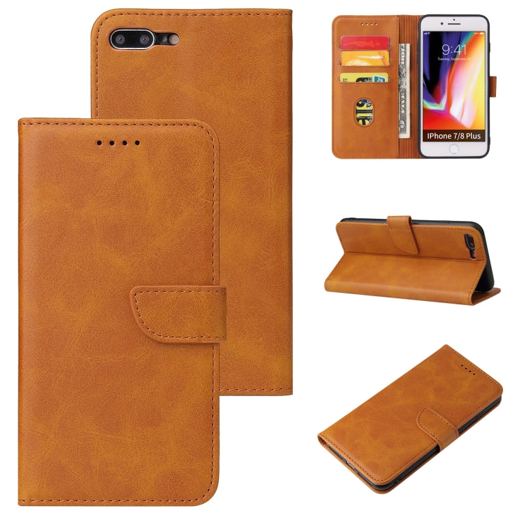 Calf Texture Buckle Horizontal Flip Leather Case with Holder & Card Slots & Wallet For iPhone 8 Plus & 7 Plus