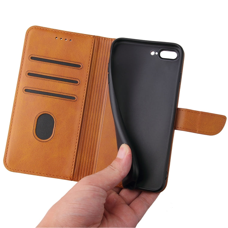 Calf Texture Buckle Horizontal Flip Leather Case with Holder & Card Slots & Wallet For iPhone 8 Plus & 7 Plus