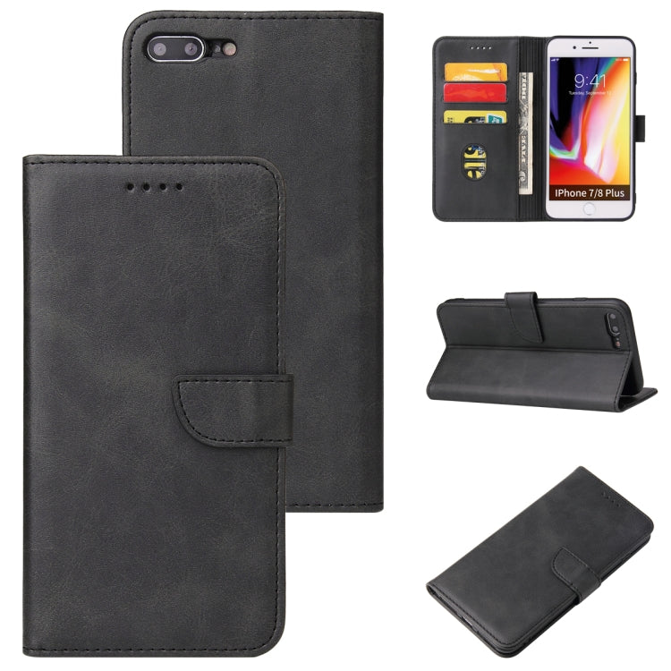 Calf Texture Buckle Horizontal Flip Leather Case with Holder & Card Slots & Wallet For iPhone 8 Plus & 7 Plus