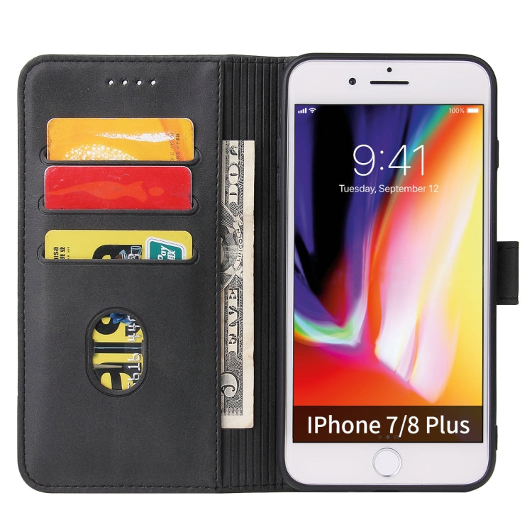 Calf Texture Buckle Horizontal Flip Leather Case with Holder & Card Slots & Wallet For iPhone 8 Plus & 7 Plus
