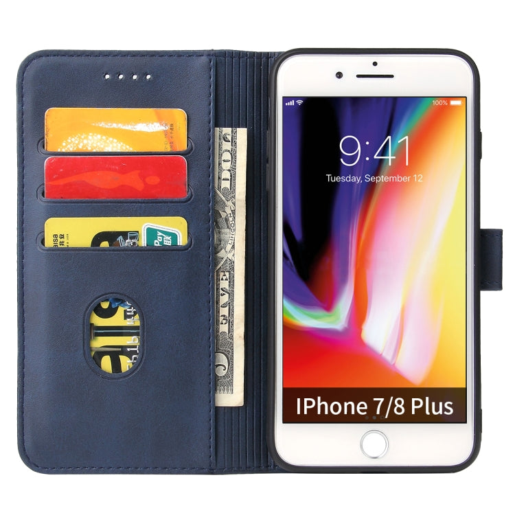 Calf Texture Buckle Horizontal Flip Leather Case with Holder & Card Slots & Wallet For iPhone 8 Plus & 7 Plus