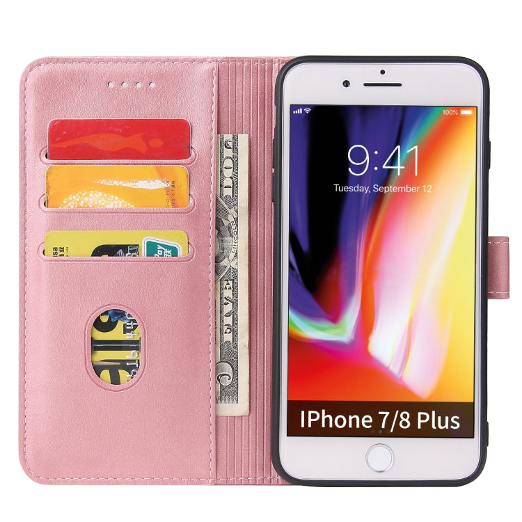 Calf Texture Buckle Horizontal Flip Leather Case with Holder & Card Slots & Wallet For iPhone 8 Plus & 7 Plus