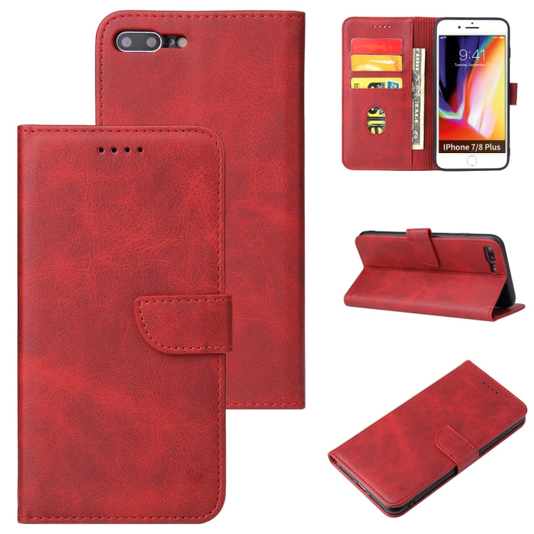 Calf Texture Buckle Horizontal Flip Leather Case with Holder & Card Slots & Wallet For iPhone 8 Plus & 7 Plus