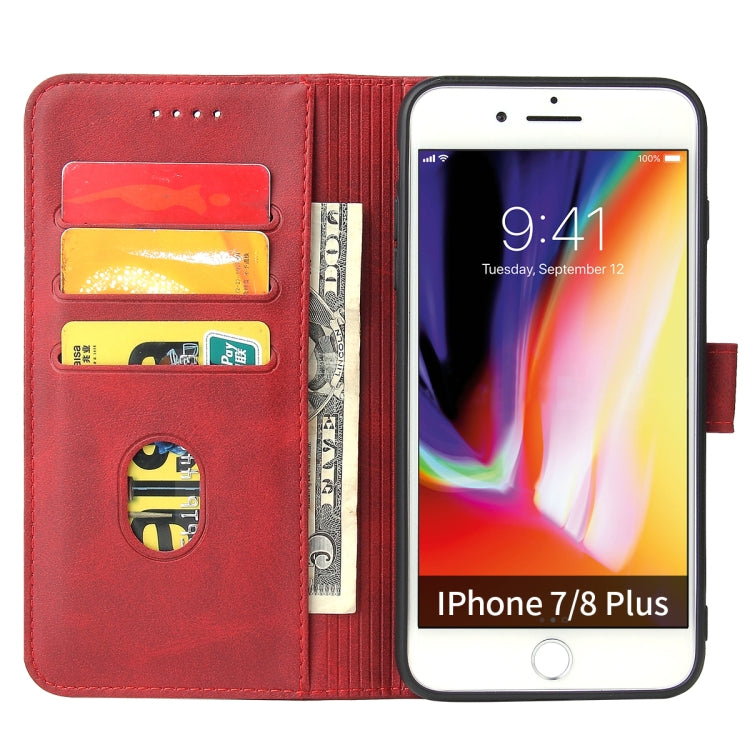 Calf Texture Buckle Horizontal Flip Leather Case with Holder & Card Slots & Wallet For iPhone 8 Plus & 7 Plus