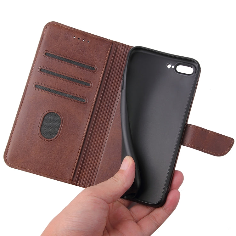 Calf Texture Buckle Horizontal Flip Leather Case with Holder & Card Slots & Wallet For iPhone 8 Plus & 7 Plus