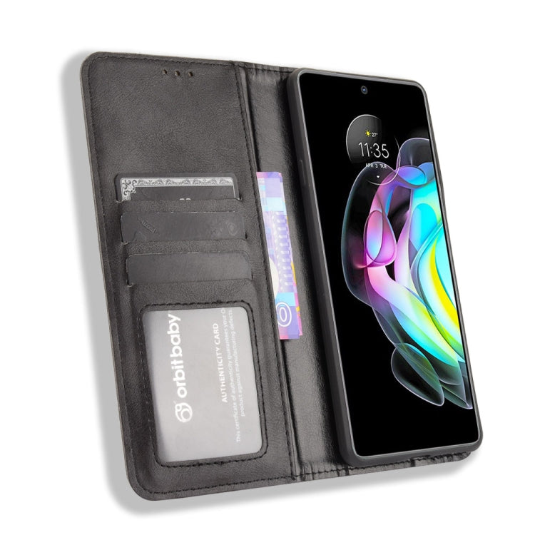 For Motorola Edge 20 Magnetic Buckle Retro Pattern Horizontal Flip Leather Case with Holder & Card Slot & Wallet