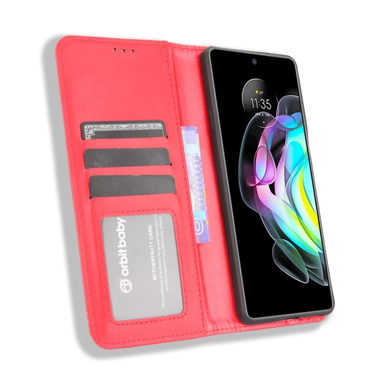 For Motorola Edge 20 Magnetic Buckle Retro Pattern Horizontal Flip Leather Case with Holder & Card Slot & Wallet