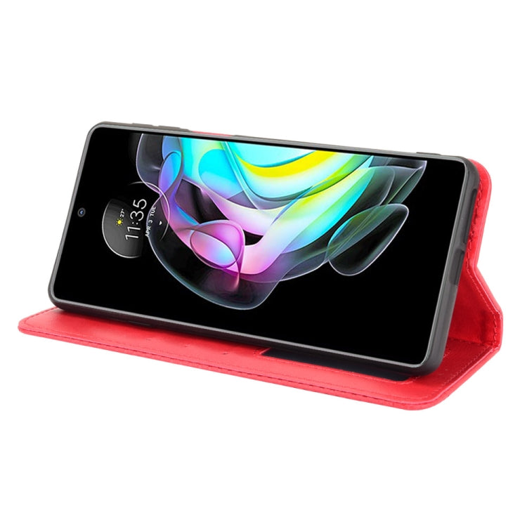 For Motorola Edge 20 Magnetic Buckle Retro Pattern Horizontal Flip Leather Case with Holder & Card Slot & Wallet