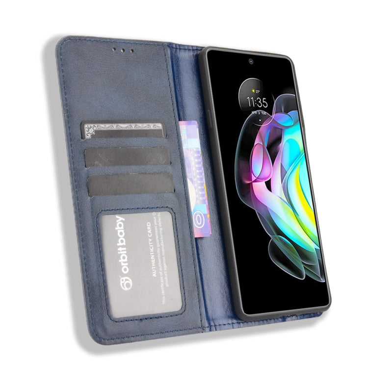 For Motorola Edge 20 Magnetic Buckle Retro Pattern Horizontal Flip Leather Case with Holder & Card Slot & Wallet