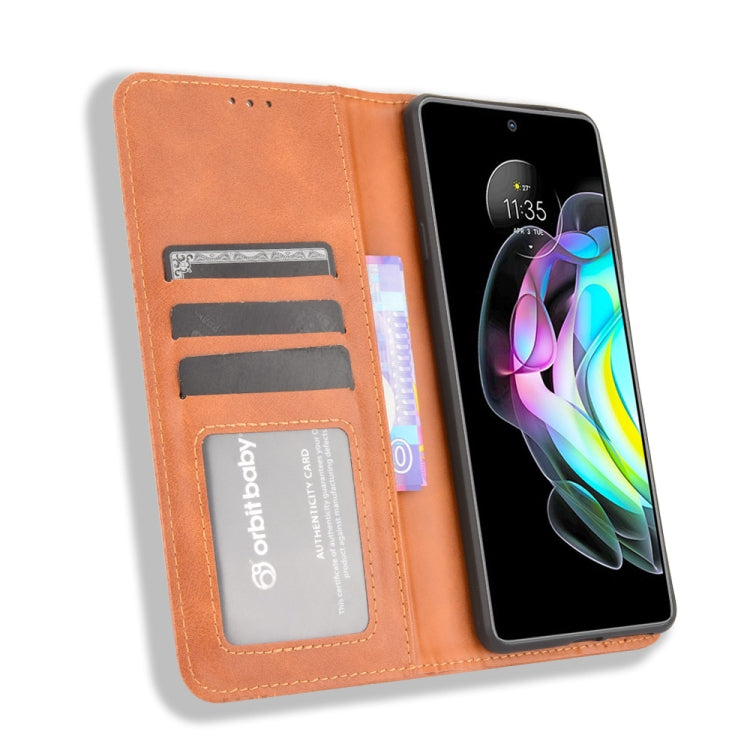For Motorola Edge 20 Magnetic Buckle Retro Pattern Horizontal Flip Leather Case with Holder & Card Slot & Wallet