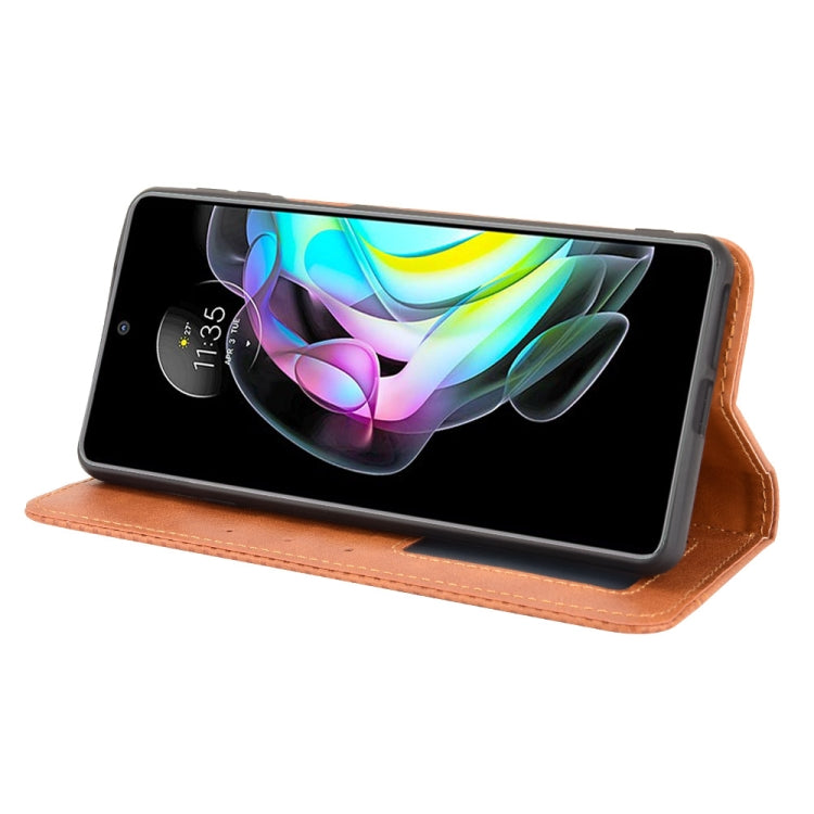 For Motorola Edge 20 Magnetic Buckle Retro Pattern Horizontal Flip Leather Case with Holder & Card Slot & Wallet