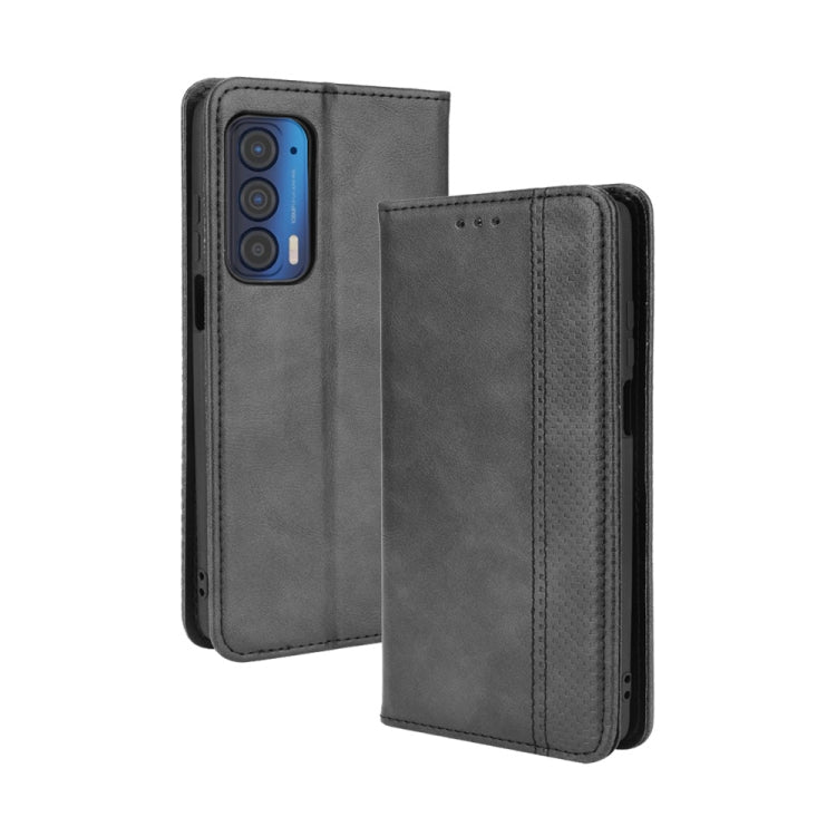 For Motorola Edge 2021 Magnetic Buckle Retro Pattern Horizontal Flip Leather Case with Holder & Card Slot & Wallet