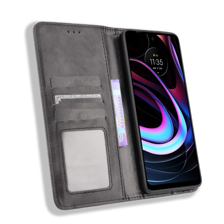 For Motorola Edge 2021 Magnetic Buckle Retro Pattern Horizontal Flip Leather Case with Holder & Card Slot & Wallet