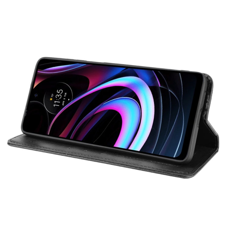 For Motorola Edge 2021 Magnetic Buckle Retro Pattern Horizontal Flip Leather Case with Holder & Card Slot & Wallet