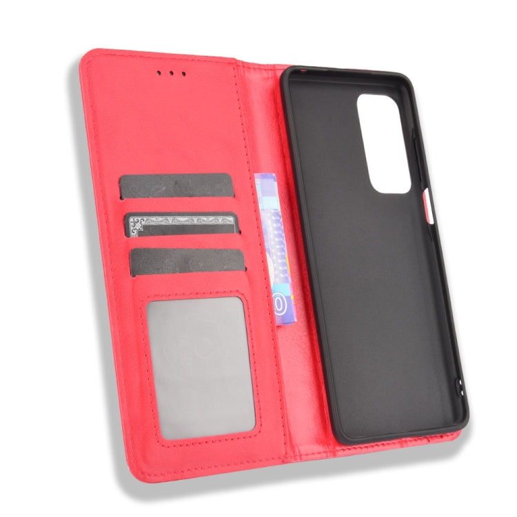 For Motorola Edge 2021 Magnetic Buckle Retro Pattern Horizontal Flip Leather Case with Holder & Card Slot & Wallet