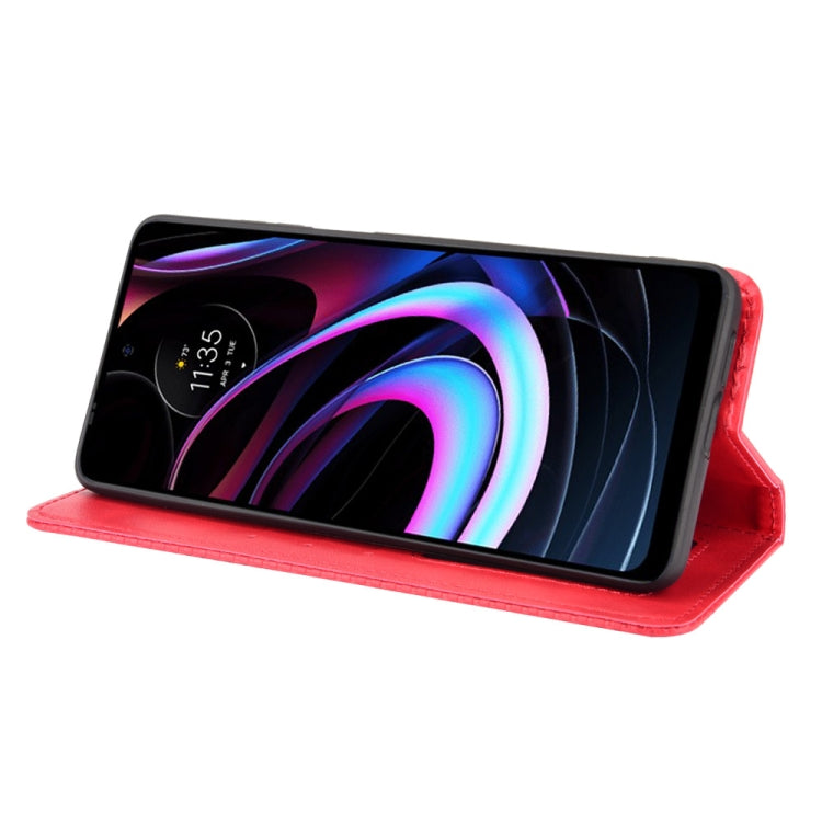For Motorola Edge 2021 Magnetic Buckle Retro Pattern Horizontal Flip Leather Case with Holder & Card Slot & Wallet
