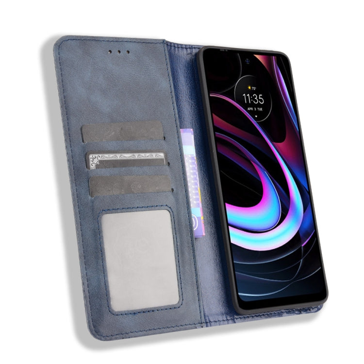 For Motorola Edge 2021 Magnetic Buckle Retro Pattern Horizontal Flip Leather Case with Holder & Card Slot & Wallet
