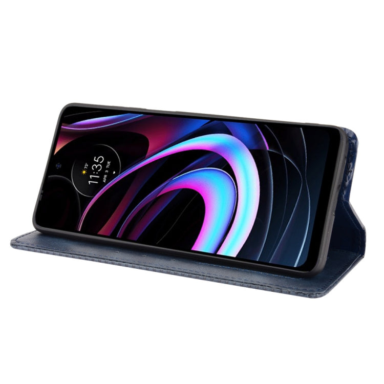 For Motorola Edge 2021 Magnetic Buckle Retro Pattern Horizontal Flip Leather Case with Holder & Card Slot & Wallet