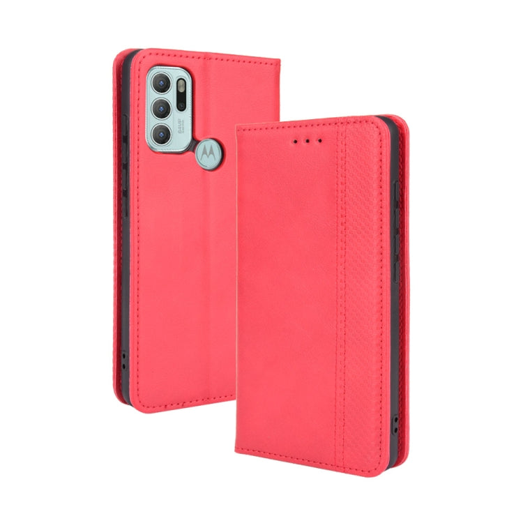 For Motorola Moto G60S Magnetic Buckle Retro Pattern Horizontal Flip Leather Case with Holder & Card Slot & Wallet