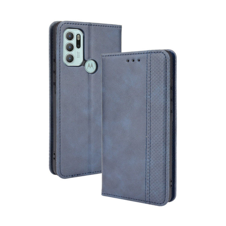 For Motorola Moto G60S Magnetic Buckle Retro Pattern Horizontal Flip Leather Case with Holder & Card Slot & Wallet